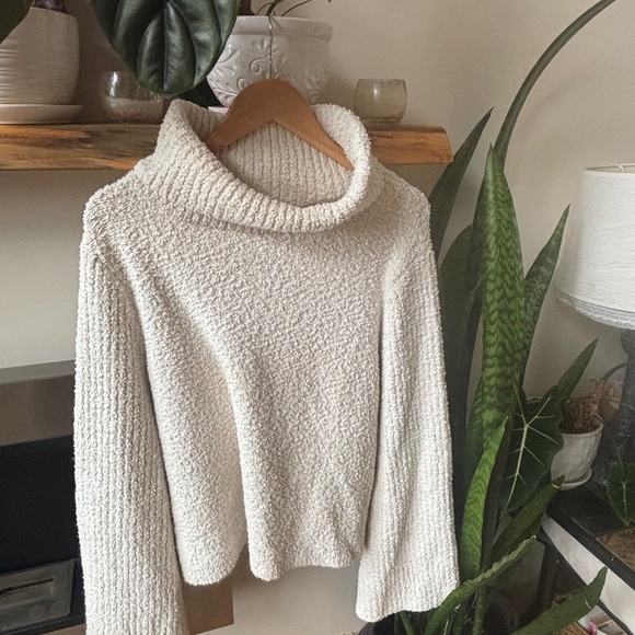 Umgee Cozy Cowl Neck Sweater with Bell Sleeves - Picture 1 of 7
